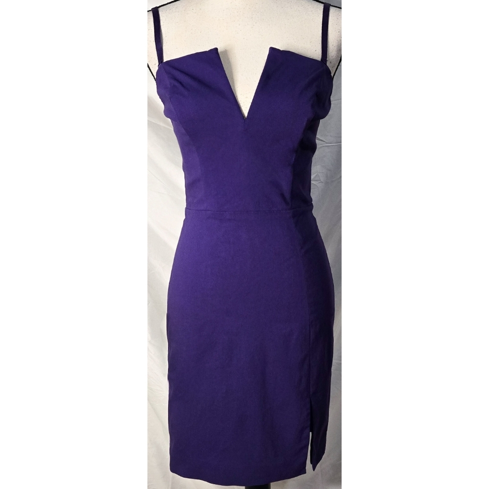 Guess Sheath Dress Purple Bodycon Sleeveless V Neck Party